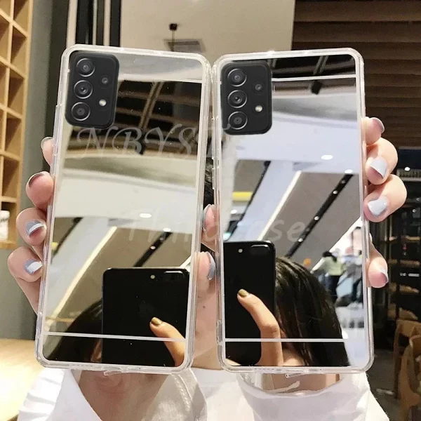 Makeup Mirror Case For Samsung Galaxy A55 A05S A14 A54 A34 A23 A53 A33 A52S A32 A12 A22 A13 A15 A35 Soft Silicone Cover – Image 6
