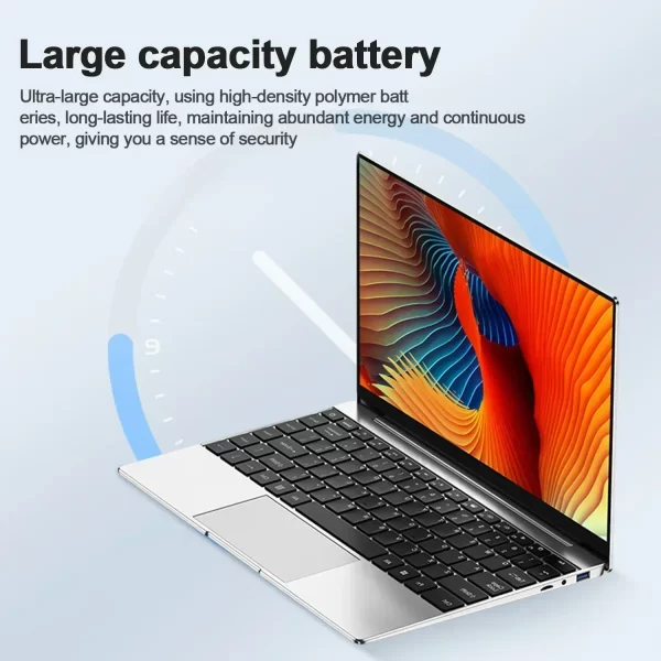 Ultra Slim 14.1" Laptop 16GB RAM 2TB SSD Intel N3700 Notebook Gamer Windows 11 Pro 1920*1080 Display Office Study Computer PC – Image 2