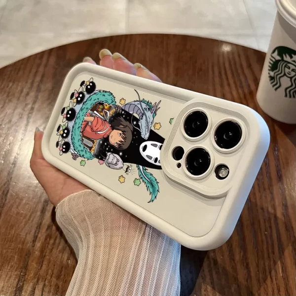Japanese Anime Dragon Cat Spirited Soft Case For iPhone 16 Pro Cases iPhone 15 14 13 12 Mini 11 Pro Max 16 Plus X XR Phone Cover – Image 3