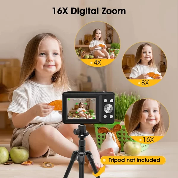 DC403 1080P HD Digital Children Camera Camcorder 44MP 16X Zoom Portable Mini Video Recorder Monocular Telescope Antishake – Image 5