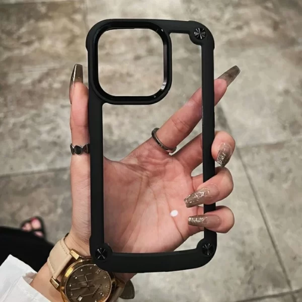 Luxury Rugged Heavy Duty Shockproof Case For iPhone 16 15 14 13 12 11 Pro Max 16Plus Silicone Bumper Transparent Hard Back Cover – Image 3