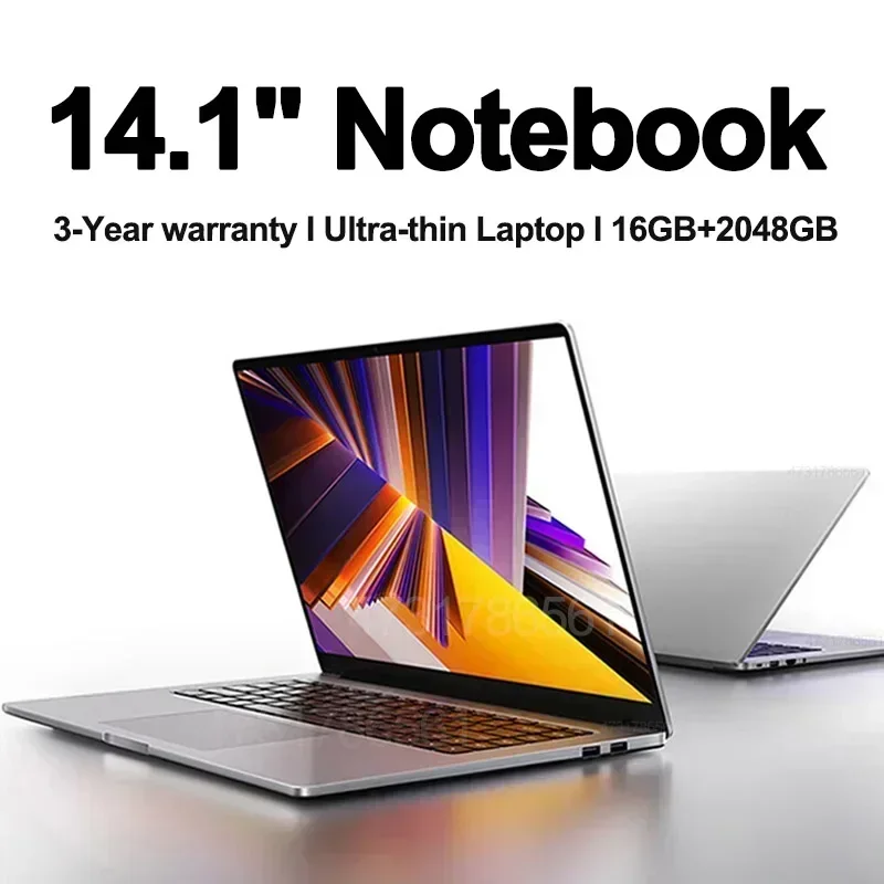 Ultra Slim 14.1″ Laptop 16GB RAM 2TB SSD Intel N3700 Notebook Gamer Windows 11 Pro 1920*1080 Display Office Study Computer PC