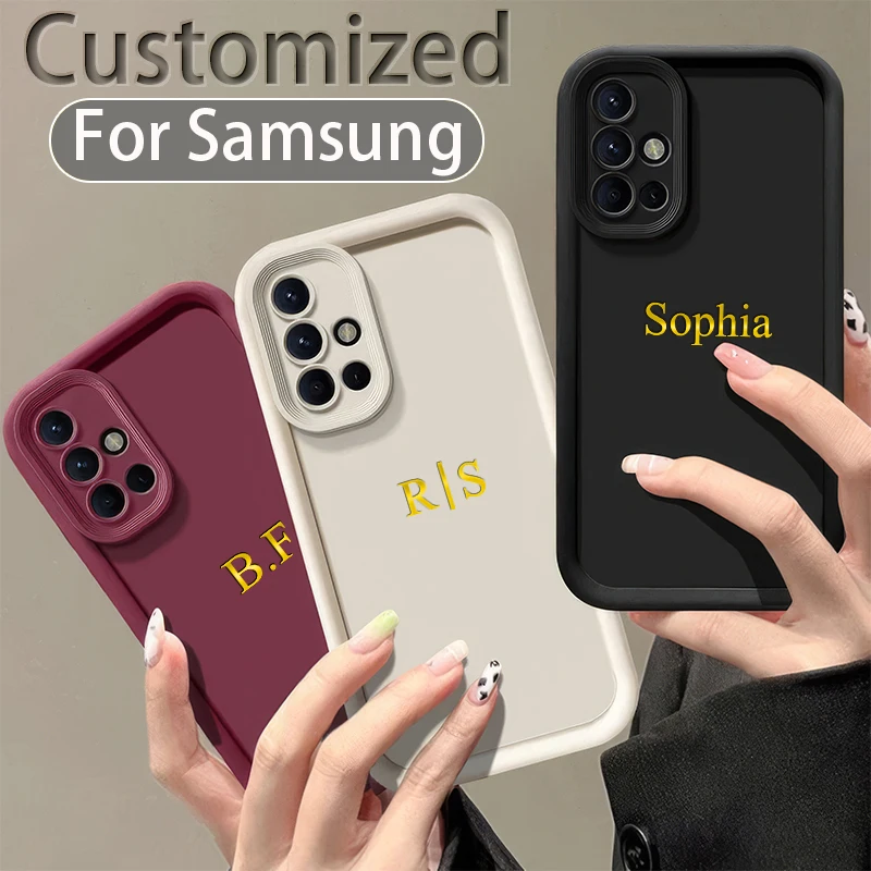 For Samsung Galaxy A55 Personalized Custom Name Case A54 A53 A52 A51 A35 A34 A33 A32 A31 A25 A24 A23 A05 A15 Candy Bumper Cover