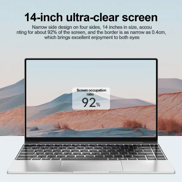Ultra Slim 14.1" Laptop 16GB RAM 2TB SSD Intel N3700 Notebook Gamer Windows 11 Pro 1920*1080 Display Office Study Computer PC – Image 3
