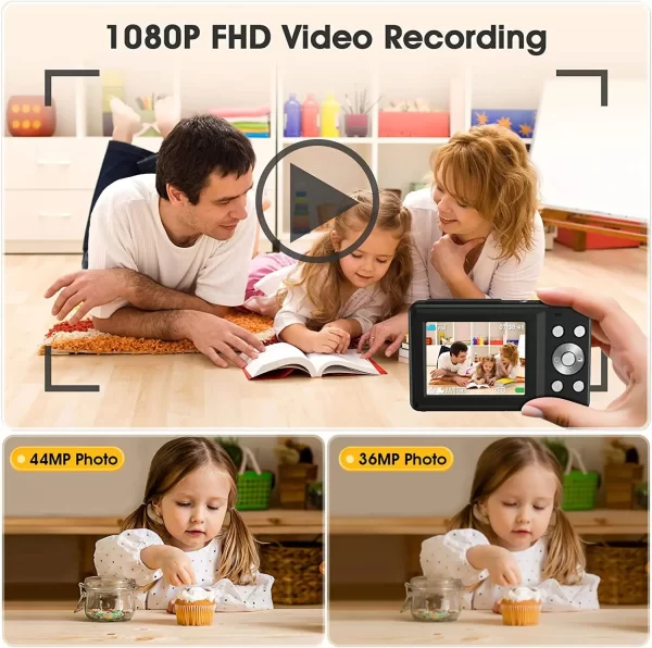 DC403 1080P HD Digital Children Camera Camcorder 44MP 16X Zoom Portable Mini Video Recorder Monocular Telescope Antishake – Image 4