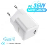 EllAI-Chargeur GaN pour iPhone, Charge Rapide USB C, Adaptateur de Téléphone Ultra, 35W, Xiaomi 14, Oneplus, Samsung S24, 15, 14, 11, 12, 13 Pro Max