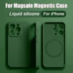 Étuis de téléphone en silicone liquide de luxe pour For iPhone, couverture de charge sans fil For Magsafe, accessoires de téléphone, 15, 14, 11, 13, 12 Pro Max Plus