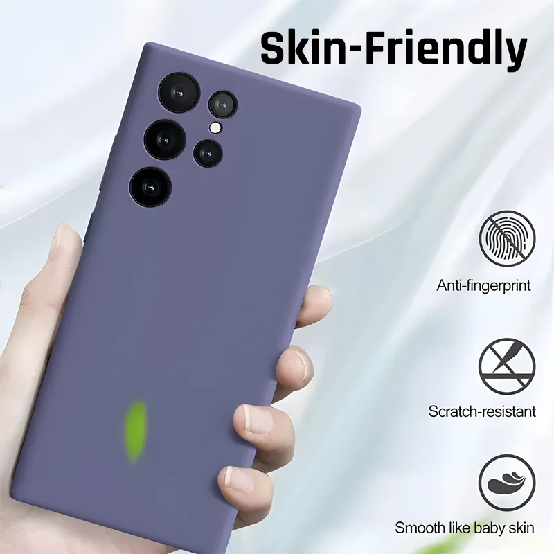 Coque en Silicone liquide pour Samsung Galaxy S24 S23 S22 S21 Ultra A54 A34 A53 A52 A14 5G, housse de protection souple, accessoires de téléphone – Image 2