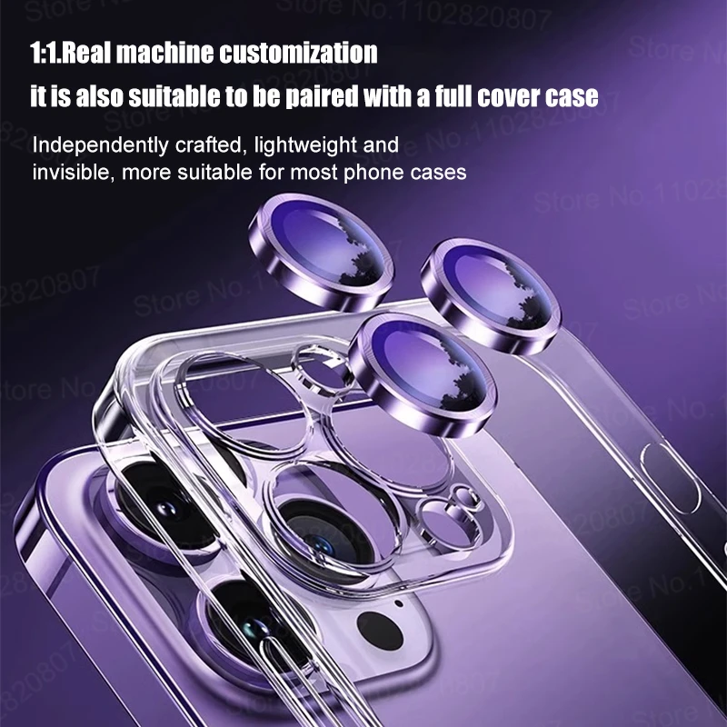 Protecteur d'objectif de caméra en métal pour iPhone, film en verre pour appareil photo Apple iPhone 16 Pro Max 16 Plus, accessoires de téléphone, 2 pièces – Image 3