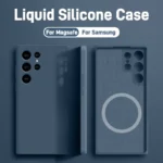 Étui en silicone liquide Magsafe pour Samsung Galaxy, charge magnétique sans fil, accessoires de téléphone, S24, S23, S22, S21 Ultra, S21 Fe