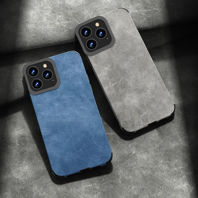 Coque de téléphone souple en cuir fourrure de luxe, protection complète de l'objectif, accessoires de téléphone, iPhone 15 14 13 12 11 Pro Max Plus, mode 256 – Image 6