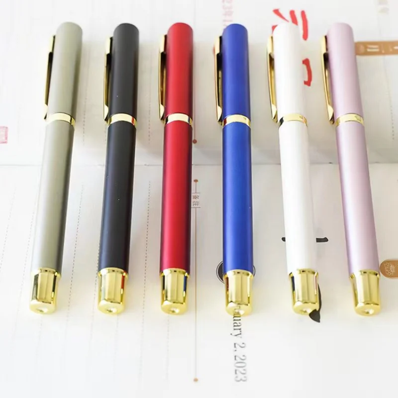 Custom. Metal Penholder Gel Pen Signature Pen Heavy Hand Feeling Student Lettering Ball Pen Black 0.5mm Examination Exclusive Bu