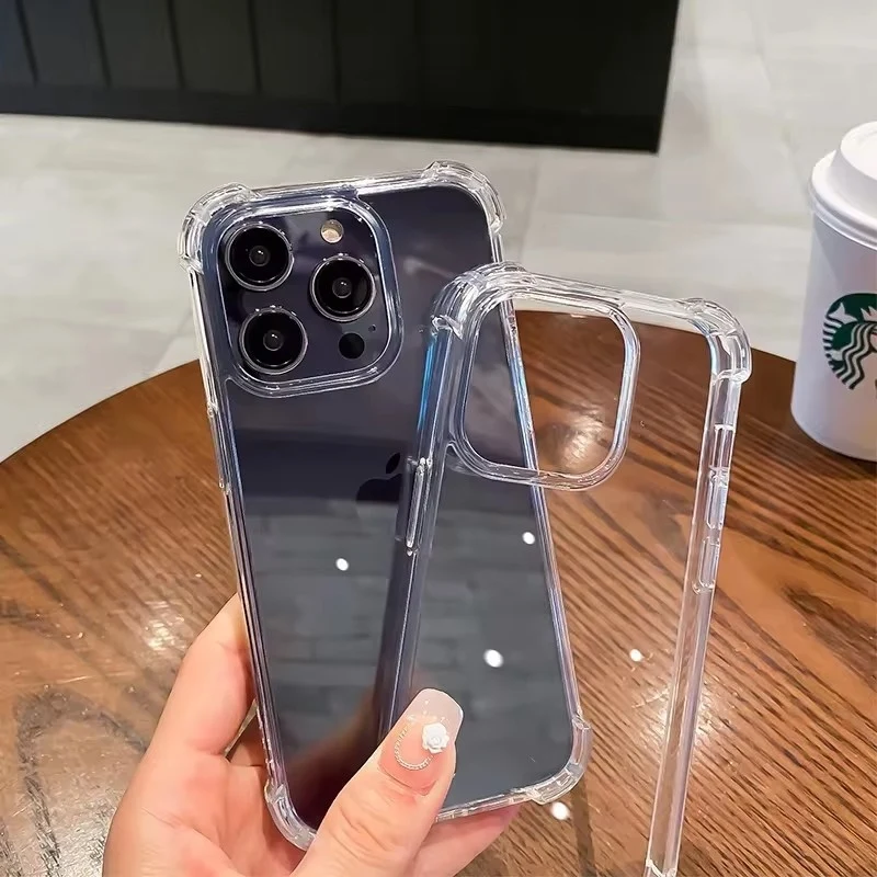 Coque de téléphone transparente en Silicone, antichoc, étui arrière de Protection d'objectif pour iPhone 13 11 12 14 15 16 Pro Max 7 8 Plus Mini X XS XR 5 6 – Image 3