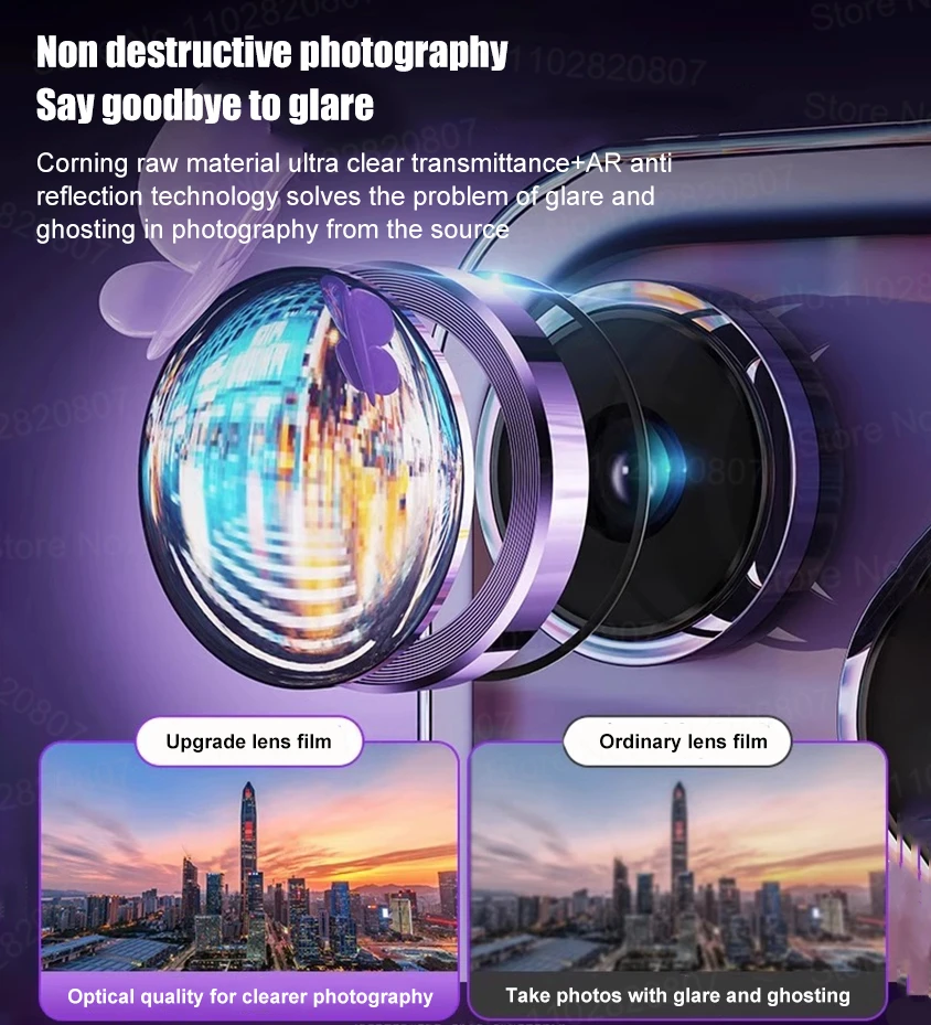 Protecteur d'objectif de caméra en métal pour iPhone, film en verre pour appareil photo Apple iPhone 16 Pro Max 16 Plus, accessoires de téléphone, 2 pièces – Image 6