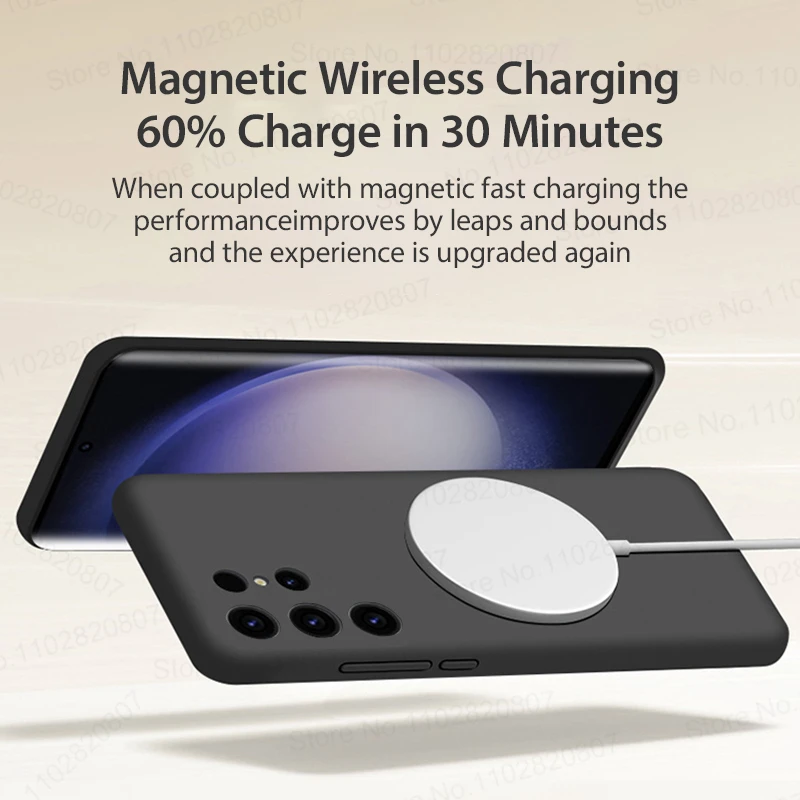 Coque en Silicone Ultra magnétique pour Magsafe S25, étui de Charge sans fil pour Samsung Galaxy S24 S23 S22 S25 S21 FE A55 A54 A35 A25 A15 – Image 6