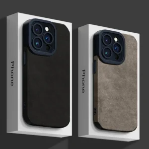 Coque de téléphone souple en cuir fourrure de luxe, protection complète de l'objectif, accessoires de téléphone, iPhone 15 14 13 12 11 Pro Max Plus, mode 256