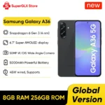 2025 nouveau Samsung Galaxy A36 5G Smartphone Snapdragon 6 Gen 3 6.7  »120Hz Super AMOLED affichage 50MP OIS caméra 5000mAh batterie