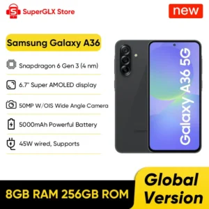 2025 nouveau Samsung Galaxy A36 5G Smartphone Snapdragon 6 Gen 3 6.7 ''120Hz Super AMOLED affichage 50MP OIS caméra 5000mAh batterie