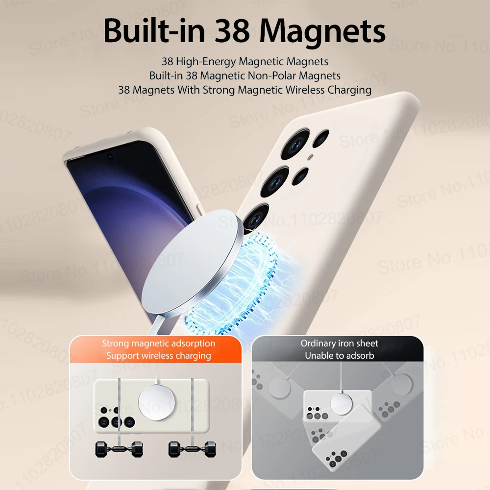 Coque en Silicone Ultra magnétique pour Magsafe S25, étui de Charge sans fil pour Samsung Galaxy S24 S23 S22 S25 S21 FE A55 A54 A35 A25 A15 – Image 5