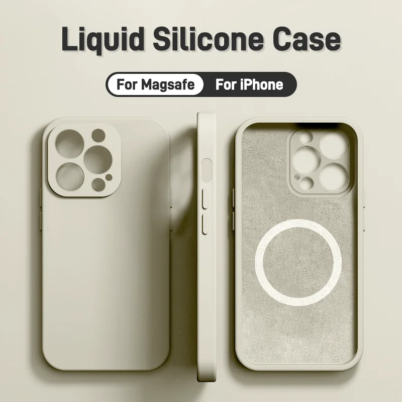 Pour Magsafe coque en Silicone liquide pour iPhone 16 15 14 13 12 11 Pro Max 16 Plus charge sans fil couverture magnétique accessoires de téléphone