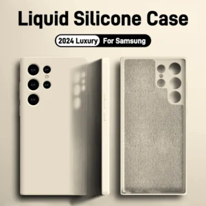 Coque en Silicone liquide pour Samsung Galaxy S24 S23 S22 S21 Ultra A54 A34 A53 A52 A14 5G, housse de protection souple, accessoires de téléphone