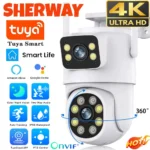 10MP double objectif Tuya Wifi caméra PTZ extérieure 4K sans fil double écran caméra de sécurité suivi automatique Surveillance vidéo Surveillance