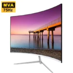 Écran incurvé d&rsquo;ordinateur Gaming MVA FHD 24/27 P, 1080 pouces, 75Hz, 2800R HDMI/VGA DCR, protection des yeux, VESA 100×100, réponse 2ms