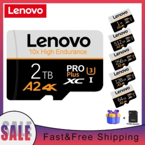 Lenovo-Carte mémoire Mini SD haute vitesse pour Smartphone, Micro TF, Flash USB, Pen Drive, 1 To, 512 Go, 256 To, 128 To, Classe 10