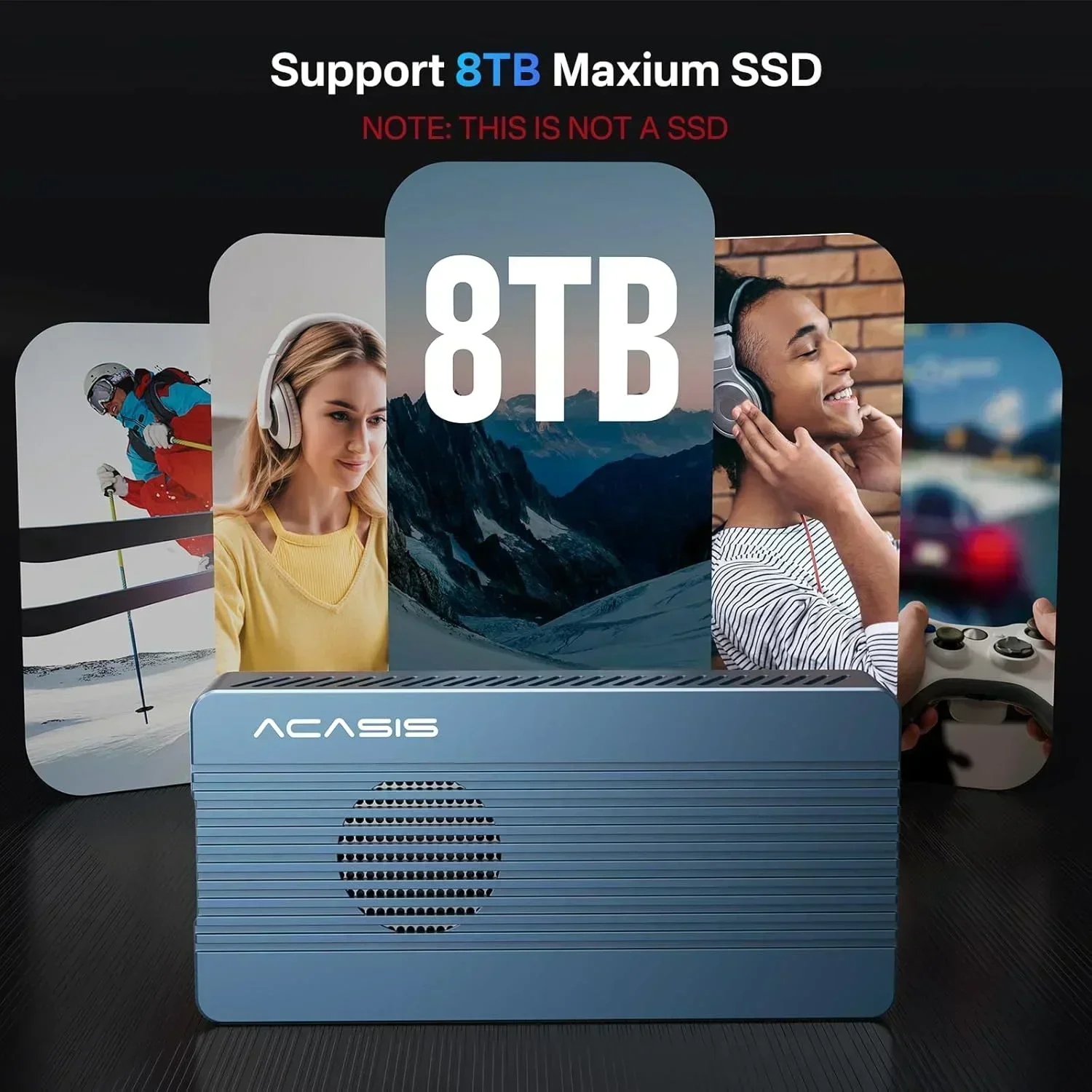 Boîtier SSD Acasis 40Gbps USB 4.0 avec ventilateur de refroidissement Compatible avec TB3/4 USB 3.2 Gen 2 JHL7440 pour Macbook pour la création de contenu for Samsung 980/990 Pro/WD SN850X – Image 5