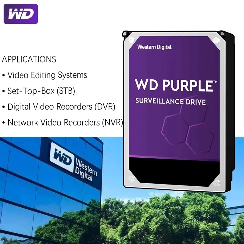Western Digital WD violet HDD 1 to 2 to 3 to 4 to SATA 6.0 Gb/s 3.5 "disque dur pour système de sécurité enregistreur vidéo DVR NVR CCTV – Image 6