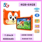 Nouveau 7 pouces modèle de bande dessinée enfants tablettes Quad Core 4GB + 64GB ROM Bluetooth 5G WiFi apprentissage jeux éducatifs tablette cadeau pour enfants