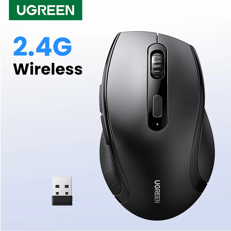 UGREEN-Souris sans fil silencieuse pour ordinateur, récepteur USB 1600 GHz pour PC, MacPle, tablette, ordinateur portable, 2.4 ug I, nouveau