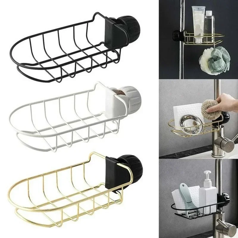 Robinet éponge savon tissu égouttoir stockage 1PC cuisine évier support organisateur étagère porte-vaisselle – Image 4