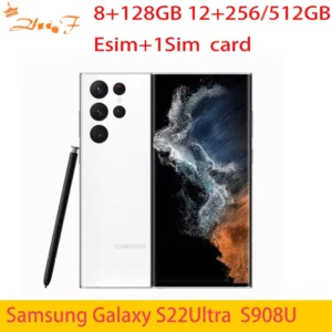 Samsung Galaxy S22 ultra s22u 5G s908u s908u1 108mp 8 RAM 128/256/512GB, 5000mAh, 6.8 pouces, Snapdragon 8, téléphone portable