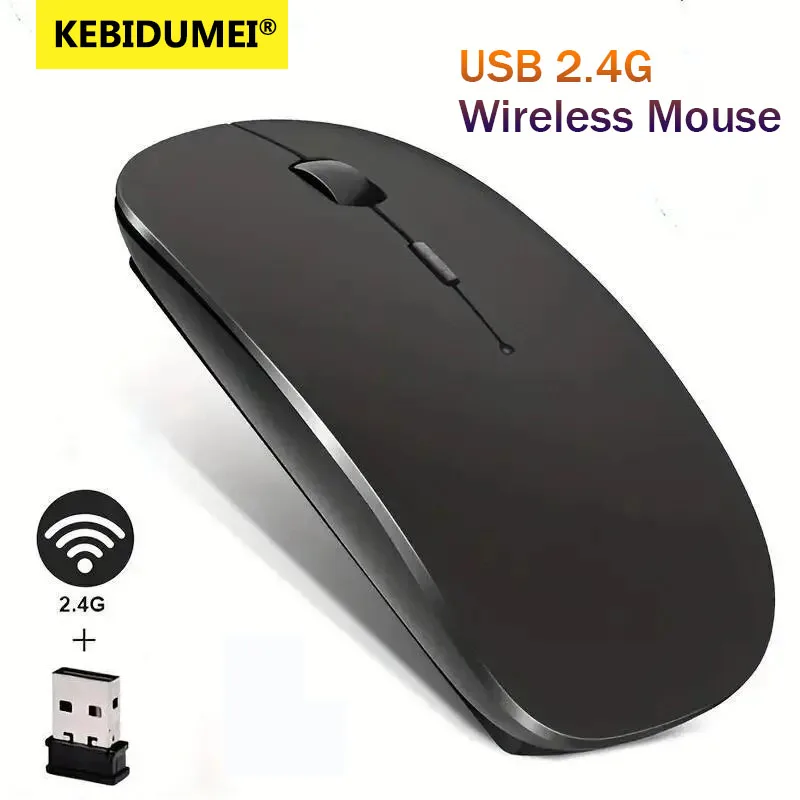 Souris optique sans fil mince 2.4GHz, récepteur USB 1600DPI, pour Gamer, bureau, conception ergonomique, pour PC, ordinateur portable et de bureau