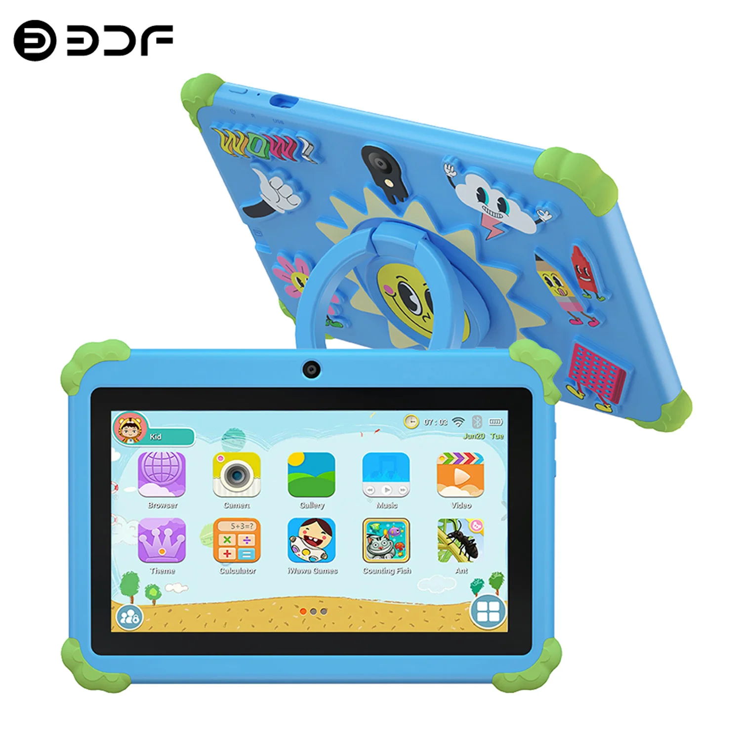 Nouveau 5G WiFi Android tablette motif de dessin animé 7 pouces tablette Pc Quad Core 4GB RAM 64GB ROM pas cher et Simple tablettes pour enfants