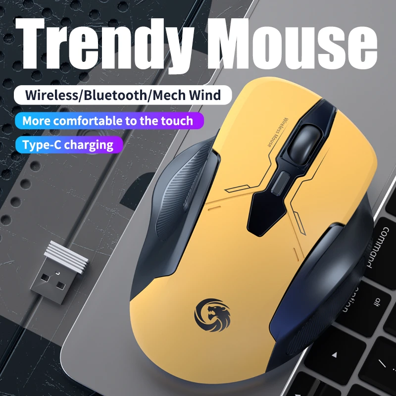 Xiaomi – souris sans fil Bluetooth, double mode, Rechargeable, silencieuse, mécanique, universelle, pour jeu de bureau, PC, Android et IOS – Image 3