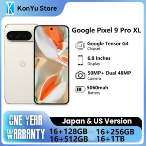 Tout nouveau Google Pixel 9 Pro XL 6.8 pouces Google Tensor G4 16GB RAM 37W filaire 5060 mAh 50MP + 48MP IP68 NFC SmartPhone