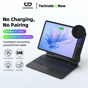 GOOJODOQ – coque de clavier magique pour iPad Pro 11 Air 11 M3 Air4/5/6, broche Pogo intelligente, connexion directe, clavier Trackpad multi-touch