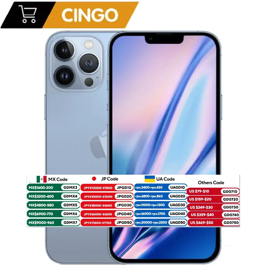 Apple iPhone 13 Pro 128 Go 256 Go ROM A15 Face ID Écran OLED 6,1&Prime; Caméra 12 MP