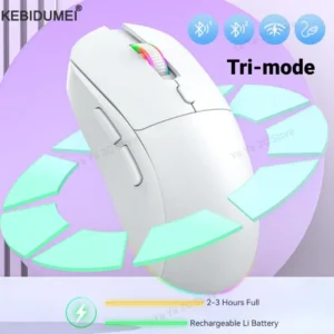 Souris sans fil Rechargeable Bluetooth/2.4G/souris Tri-Mode filaire 4800DPI souris de jeu rvb pour ordinateur portable tablette Macbook Mause