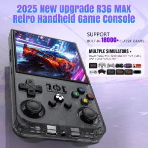 Console de jeu vidéo Portable rétro Open Source R36Max, puce RK3326 64 go 128 go, lecteur de jeu de poche Portable, écran HD de 4 pouces