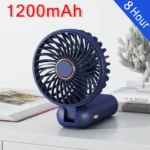 1200mAh Mini ventilateur Portable avec LED USB batterie ventilateurs Rechargeable refroidisseur frais petit bureau pliable chambre intérieur maison