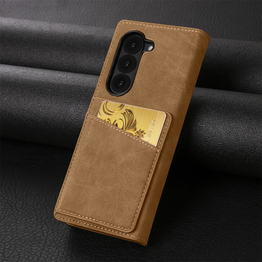 Nouveau étui pour Samsung Galaxy Z Fold 7 6 5 coque de téléphone Support portefeuille en cuir de luxe housse à rabat pour Samsung Z Fold 4 3 housse de téléphone – Image 4