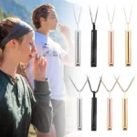 Collier Breathlace en acier inoxydable pour arrêter de fumer, soulagement de l&rsquo;anxiété, collier Anti-vape, collier respiratoire pour l&rsquo;anxiété consciente