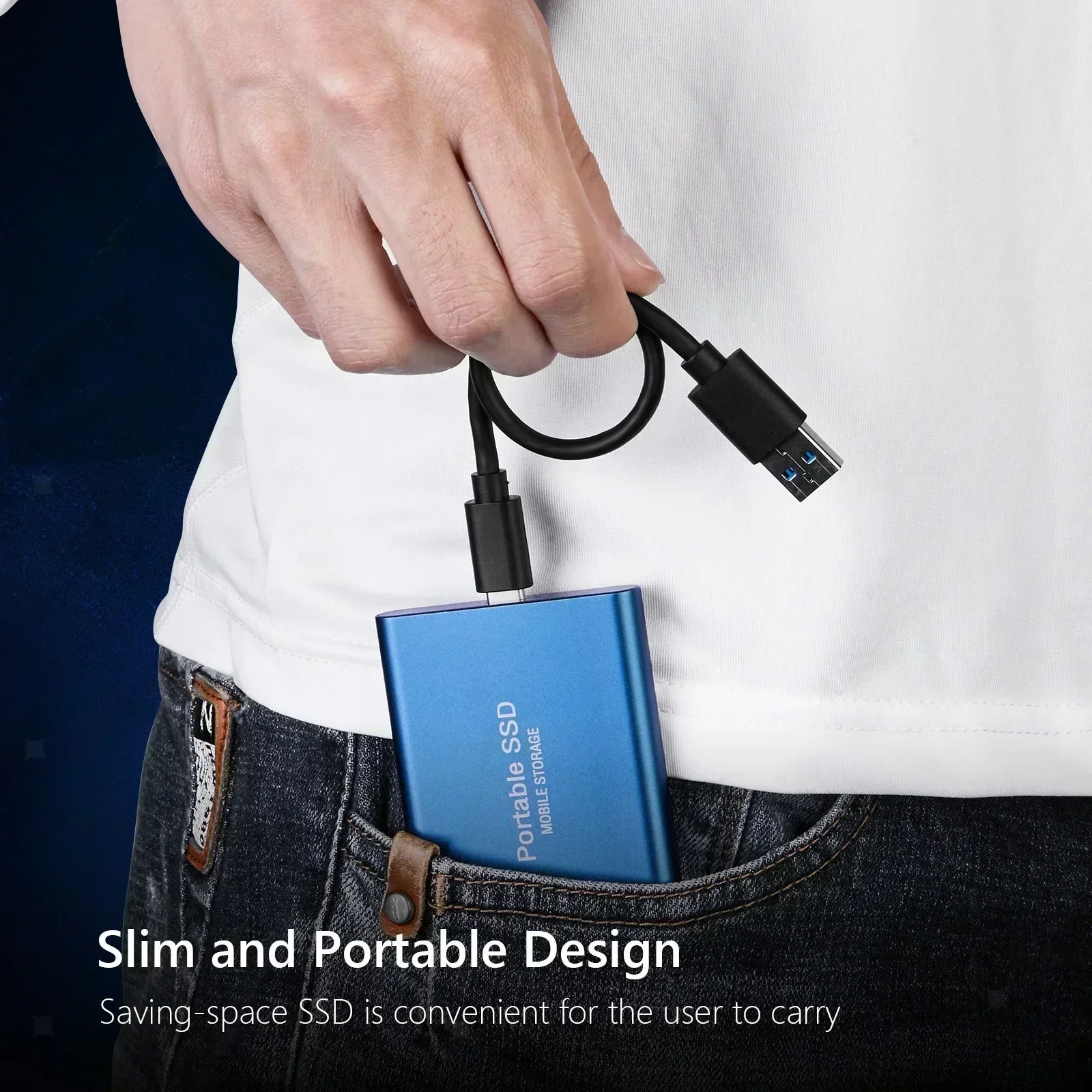 Disque dur externe SSD portable haute vitesse, disque dur à semi-conducteurs, périphérique de stockage de masse pour ordinateur portable et PC, interface USB 3.1, 4 To – Image 4