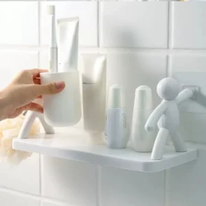 Support de rangement mural Non perforé pour petite personne, support de salle de bain, cosmétiques de salle de bains, support de rangement d'organisation de cuisine