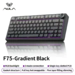 AULA F75 clavier mécanique de jeu rvb personnalisé 75% disposition joint de gravure latérale monté 80 touches PBT dégradé Keycaps clavier