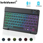Clavier sans fil Bluetooth rvb, Mini clavier rétroéclairé, récepteur de jeu Rechargeable 2.4 ghz, pour MacBook iPad Android iOS Windows