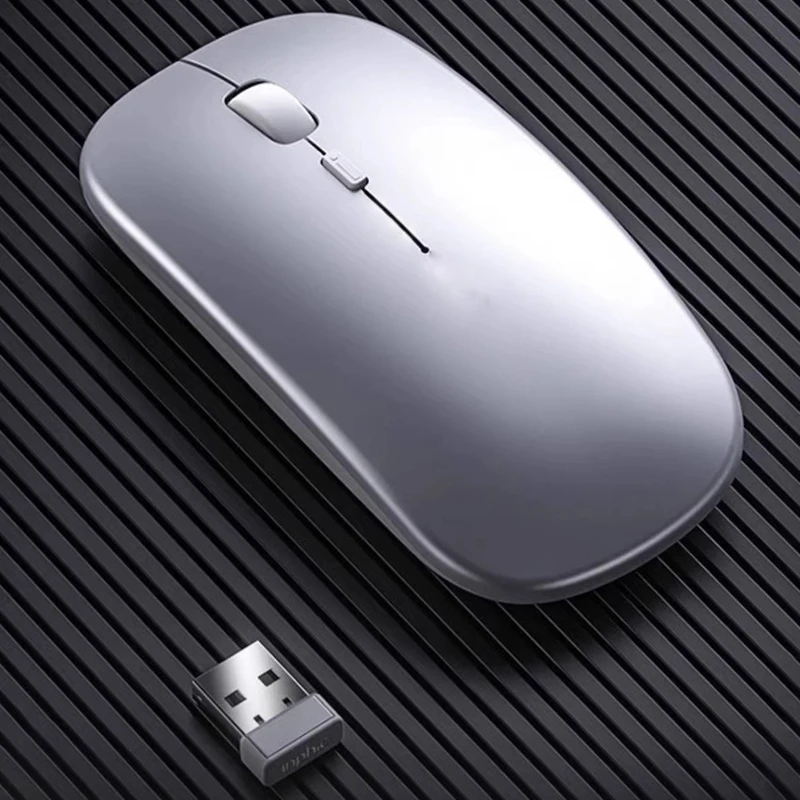 Nouveau Souris optique sans fil Bluetooth 2.4GHz, USB, pour PC, ordinateur portable Lenovo, ordinateur portable, ordinateur de jeu, Gamer, 1600DPI par batterie AA – Image 2